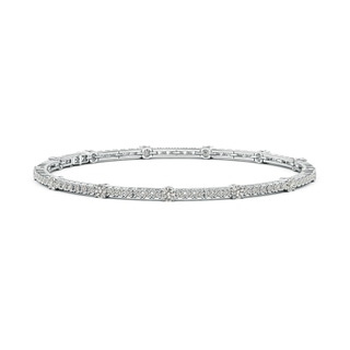 2.8mm KI3 Diamond Station Stackable Bracelet in White Gold