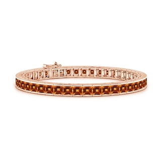4mm AAAA Channel-Set Square Citrine Tennis Bracelet in Rose Gold