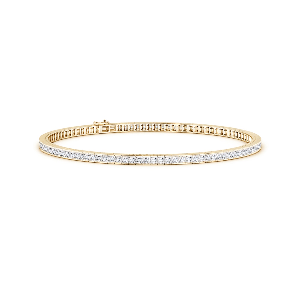 1.6mm GVS2 Channel-Set Princess-Cut Diamond Tennis Bracelet in Yellow Gold