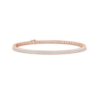 1.6mm HSI2 Channel-Set Princess-Cut Diamond Tennis Bracelet in 9K Rose Gold