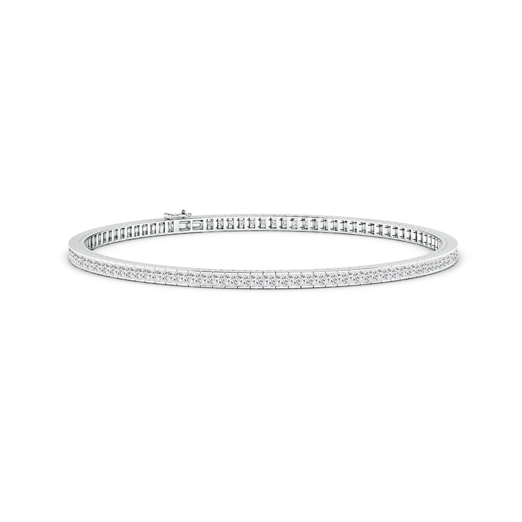 1.6mm HSI2 Channel-Set Princess-Cut Diamond Tennis Bracelet in White Gold