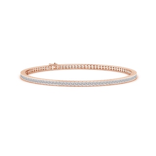 1.6mm IJI1I2 Channel-Set Princess-Cut Diamond Tennis Bracelet in 9K Rose Gold