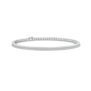 1.6mm IJI1I2 Channel-Set Princess-Cut Diamond Tennis Bracelet in 9K White Gold