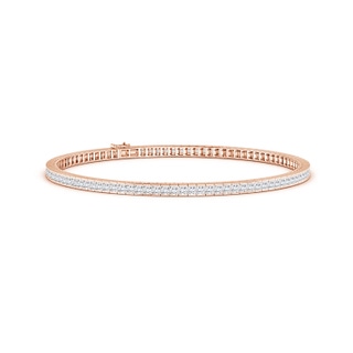 1.7mm GVS2 Channel-Set Princess-Cut Diamond Tennis Bracelet in 9K Rose Gold