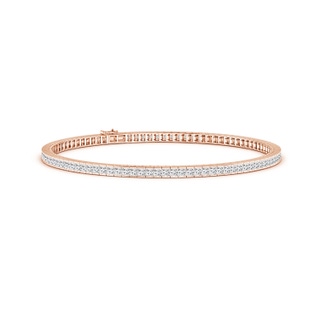 1.7mm HSI2 Channel-Set Princess-Cut Diamond Tennis Bracelet in Rose Gold