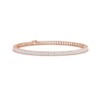 2.1mm GVS2 Channel-Set Princess-Cut Diamond Tennis Bracelet in Rose Gold