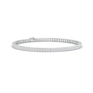 2.1mm GVS2 Channel-Set Princess-Cut Diamond Tennis Bracelet in White Gold