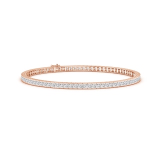 2.1mm HSI2 Channel-Set Princess-Cut Diamond Tennis Bracelet in Rose Gold