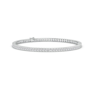 2.1mm HSI2 Channel-Set Princess-Cut Diamond Tennis Bracelet in White Gold