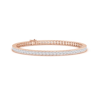 2.5mm GVS2 Channel-Set Princess-Cut Diamond Tennis Bracelet in 9K Rose Gold