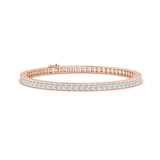 2.5mm HSI2 Channel-Set Princess-Cut Diamond Tennis Bracelet in 10K Rose Gold