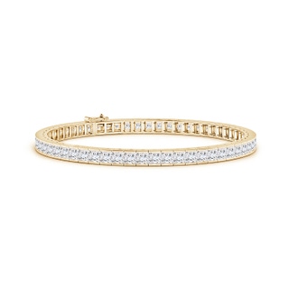 3mm GVS2 Channel-Set Princess-Cut Diamond Tennis Bracelet in 9K Yellow Gold