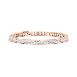 3mm GVS2 Channel-Set Princess-Cut Diamond Tennis Bracelet in Rose Gold