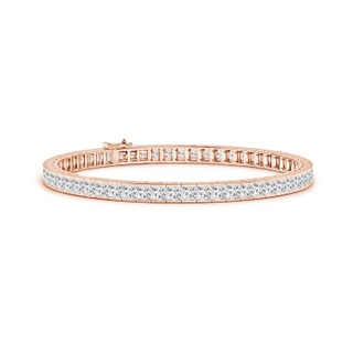 3mm HSI2 Channel-Set Princess-Cut Diamond Tennis Bracelet in Rose Gold