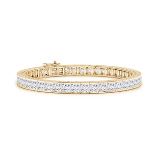 4mm GVS2 Channel-Set Princess-Cut Diamond Tennis Bracelet in 10K Yellow Gold
