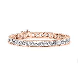 4mm IJI1I2 Channel-Set Princess-Cut Diamond Tennis Bracelet in 9K Rose Gold