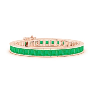 5mm A Channel-Set Princess-Cut Emerald Tennis Bracelet in 9K Rose Gold