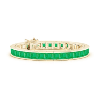 5mm A Channel-Set Princess-Cut Emerald Tennis Bracelet in Yellow Gold