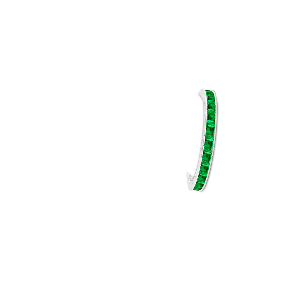 5mm AAA Channel-Set Princess-Cut Emerald Tennis Bracelet in White Gold brac
