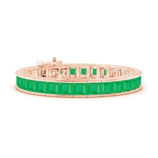 6mm A Channel-Set Princess-Cut Emerald Tennis Bracelet in 9K Rose Gold