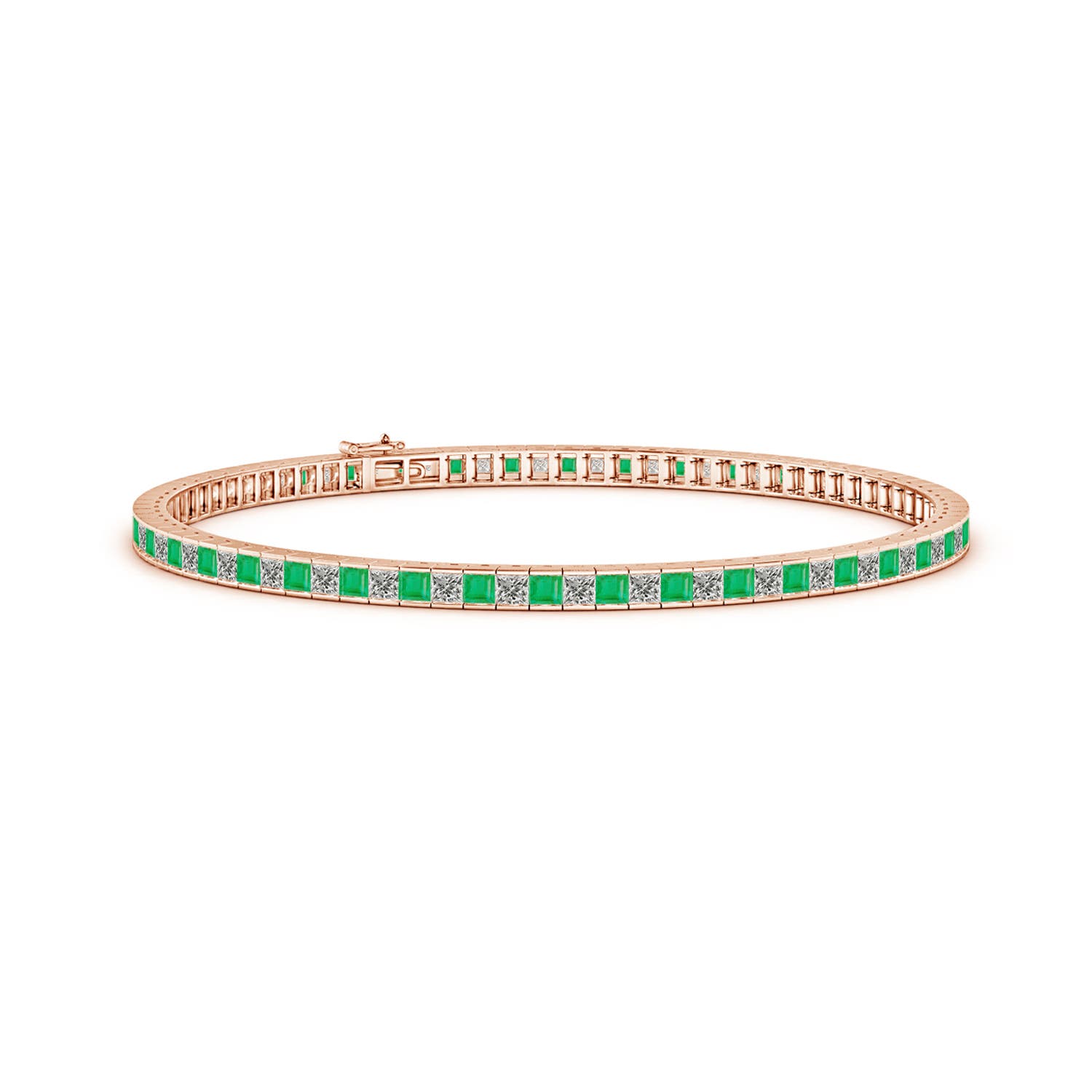 A - Emerald / 3.29 CT / 14 KT Rose Gold