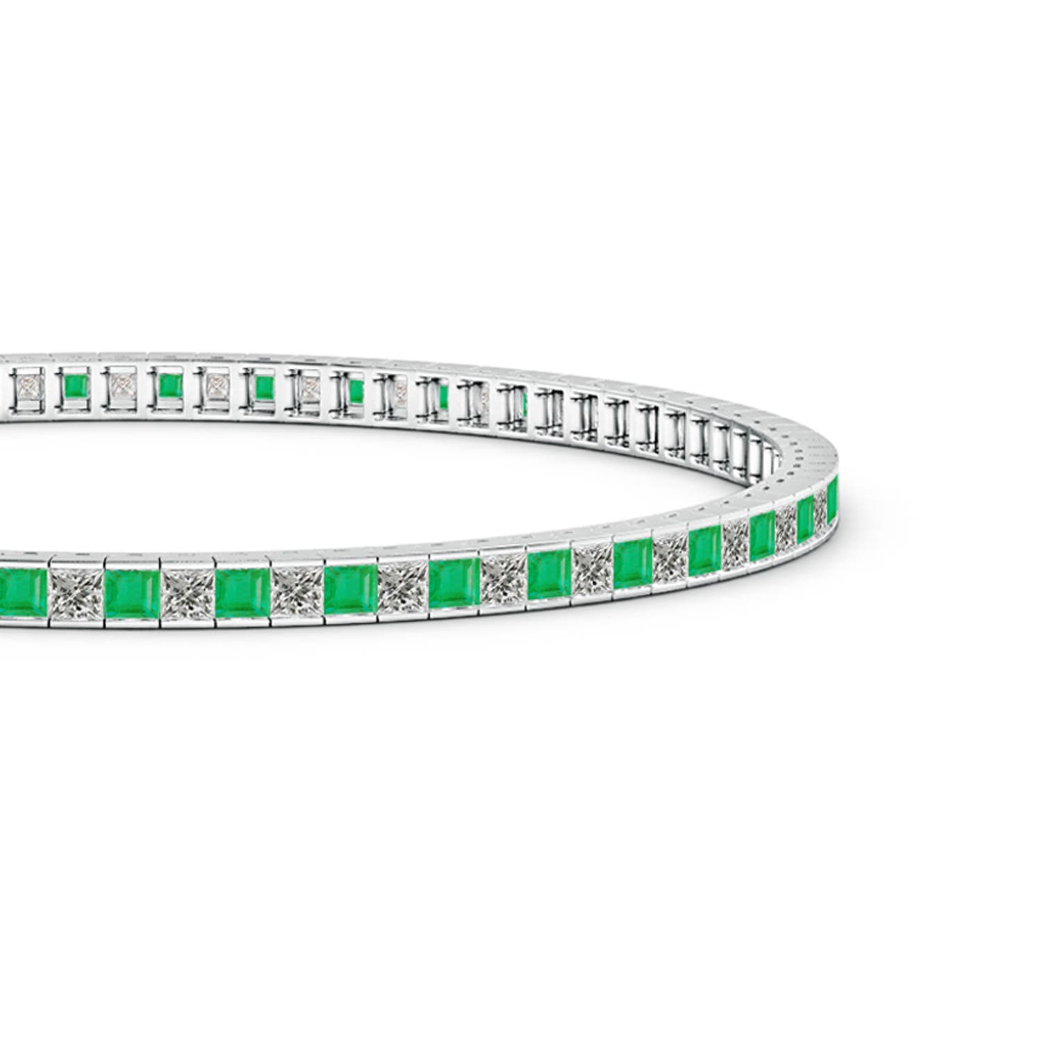 A - Emerald / 3.29 CT / 14 KT White Gold