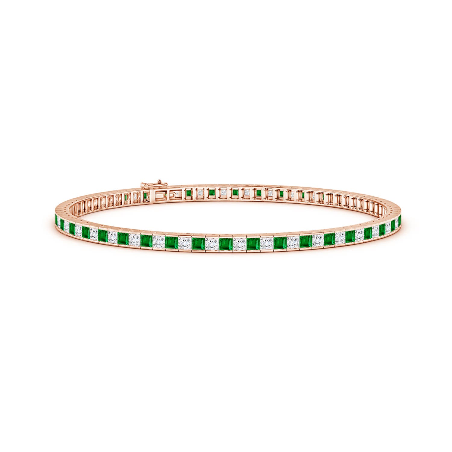 AAAA - Emerald / 3.29 CT / 14 KT Rose Gold