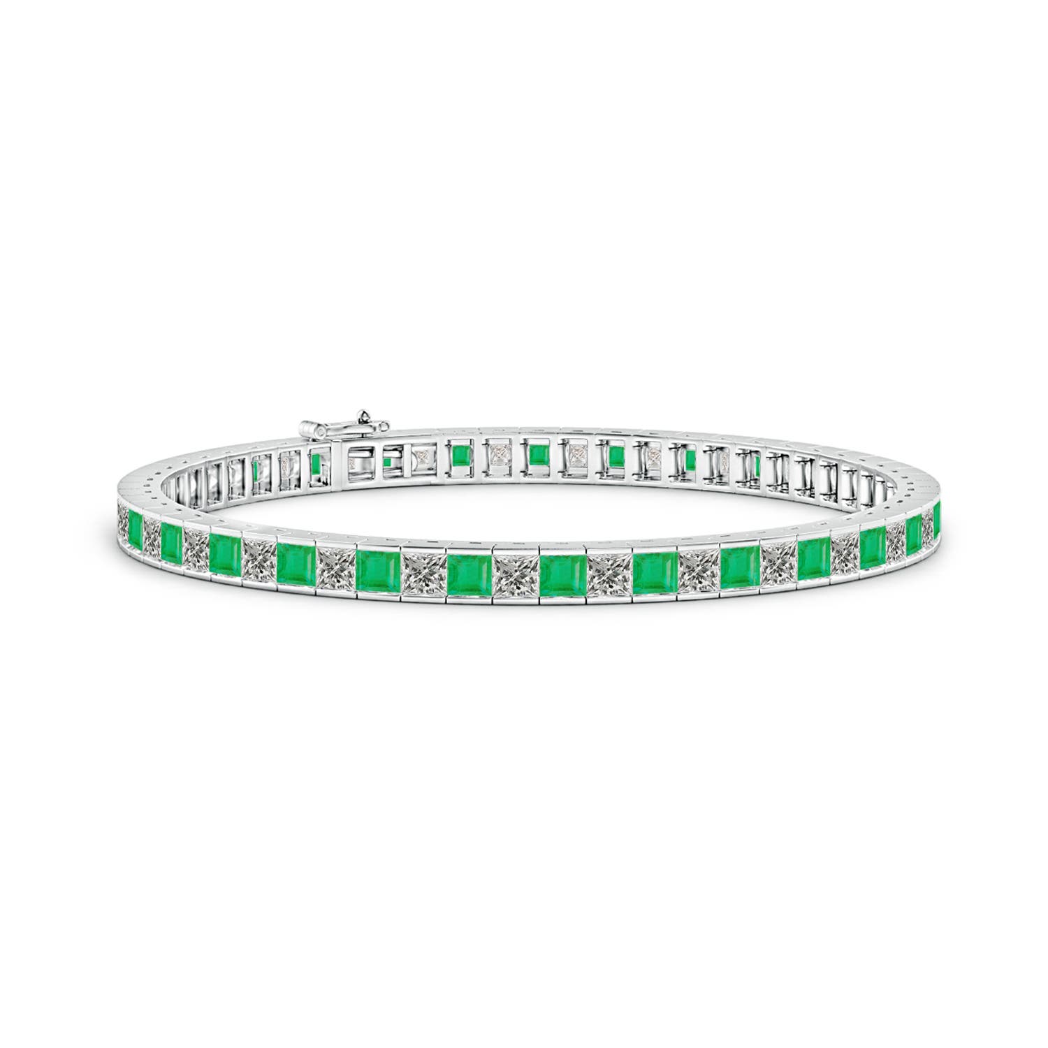 A - Emerald / 7.4 CT / 14 KT White Gold