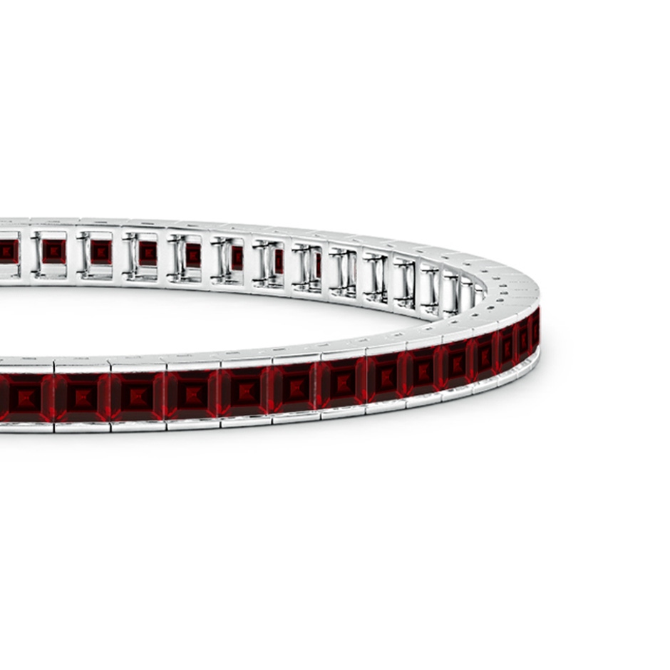 3mm AAA Channel-Set Square Garnet Tennis Bracelet in White Gold side-1