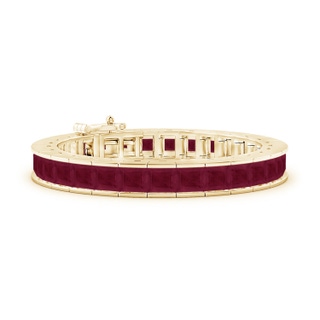 6mm A Channel-Set Square Ruby Tennis Bracelet in Yellow Gold