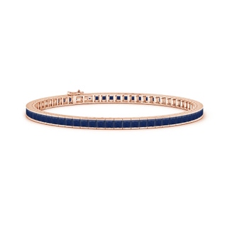 2.5mm A Channel-Set Square Sapphire Tennis Bracelet in 10K Rose Gold