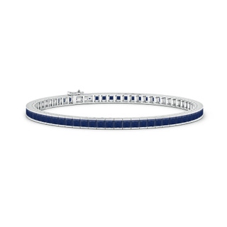 2.5mm A Channel-Set Square Sapphire Tennis Bracelet in 10K White Gold