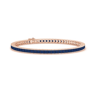 2.5mm AA Channel-Set Square Sapphire Tennis Bracelet in 10K Rose Gold