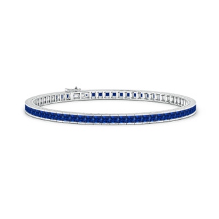 2.5mm Lab-Grown Channel-Set Square Sapphire Tennis Bracelet in 10K White Gold