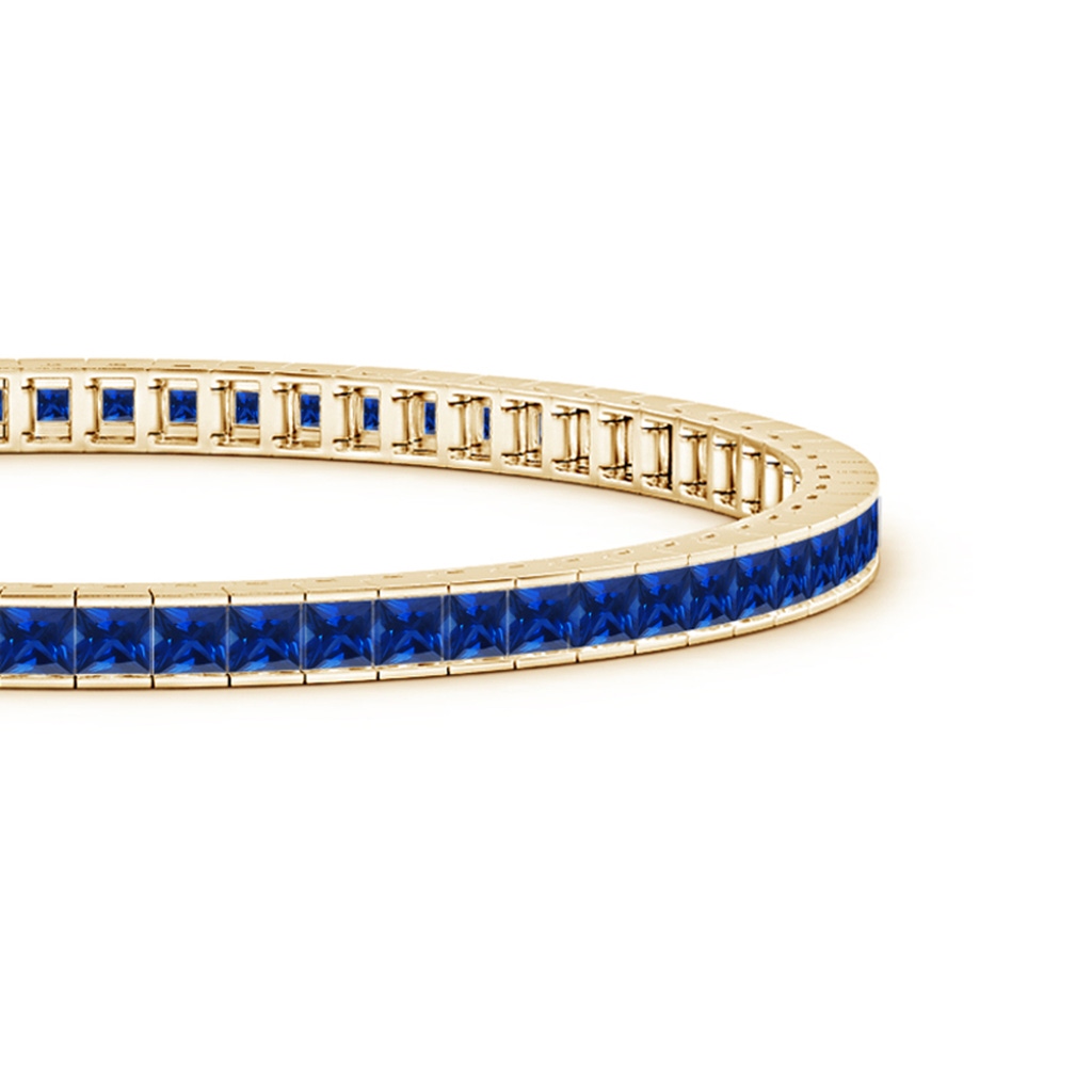 2.5mm Lab-Grown Channel-Set Square Sapphire Tennis Bracelet in Yellow Gold - side 199