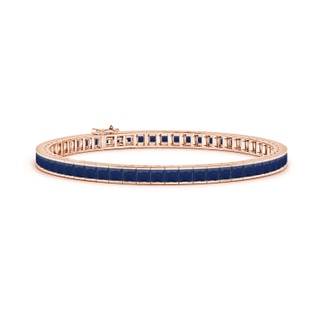 3mm A Channel-Set Square Sapphire Tennis Bracelet in Rose Gold