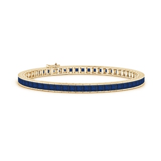 3mm AA Channel-Set Square Sapphire Tennis Bracelet in 9K Yellow Gold