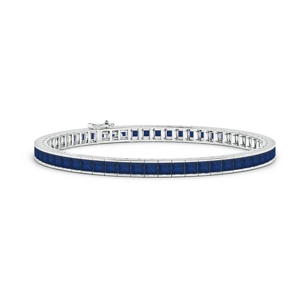 3mm AA Channel-Set Square Sapphire Tennis Bracelet in White Gold