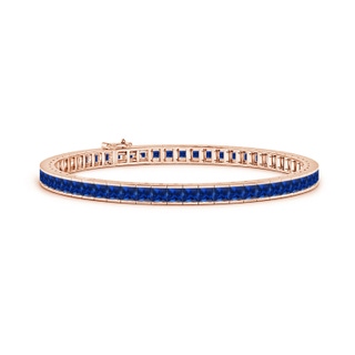 3mm AAAA Channel-Set Square Sapphire Tennis Bracelet in 10K Rose Gold