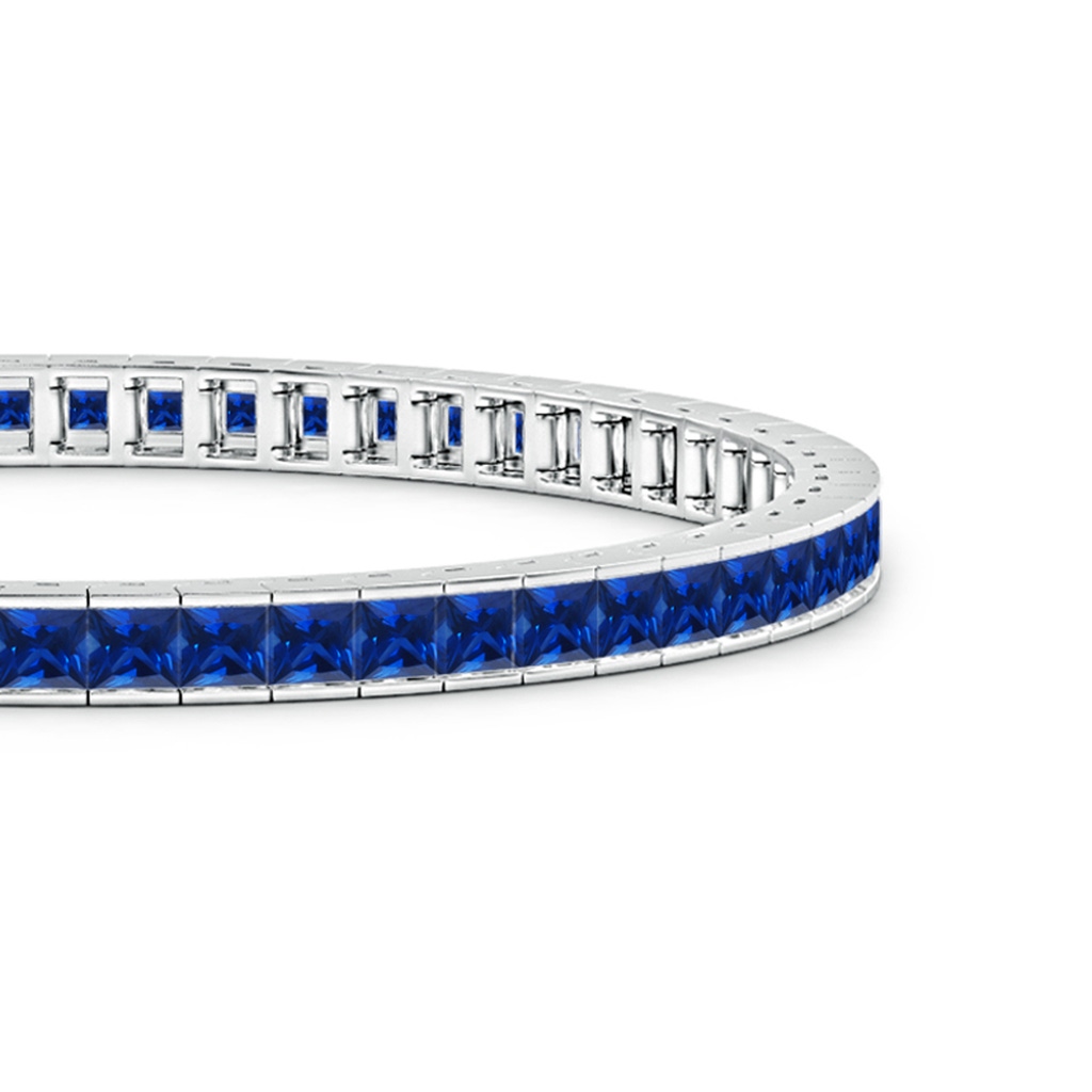 3mm Lab-Grown Channel-Set Square Sapphire Tennis Bracelet in White Gold - side 199