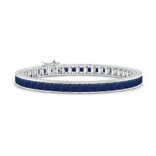 4mm A Channel-Set Square Sapphire Tennis Bracelet in 10K White Gold
