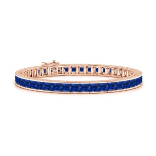 4mm AAAA Channel-Set Square Sapphire Tennis Bracelet in 9K Rose Gold