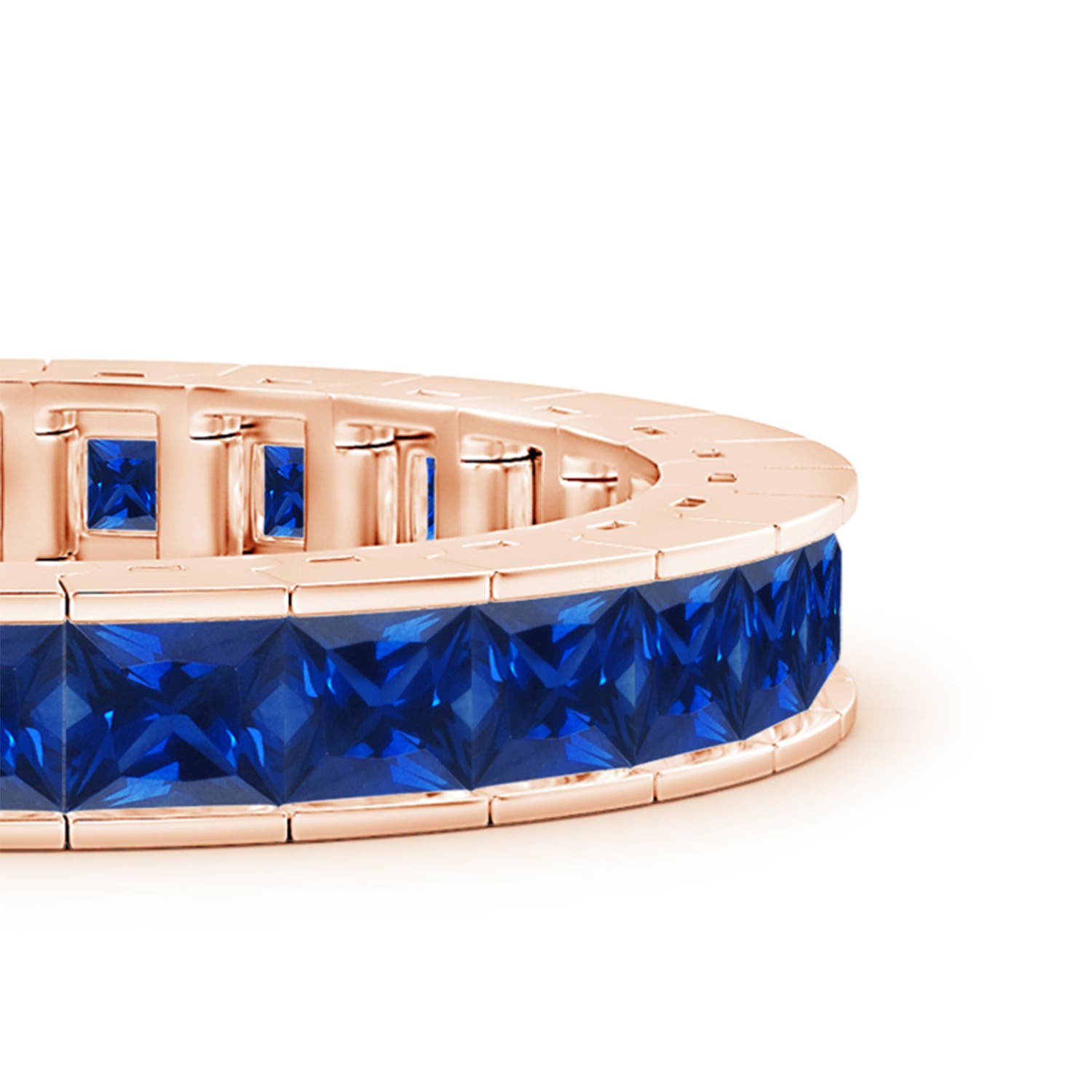 AAAA - Blue Sapphire / 48 CT / 14 KT Rose Gold