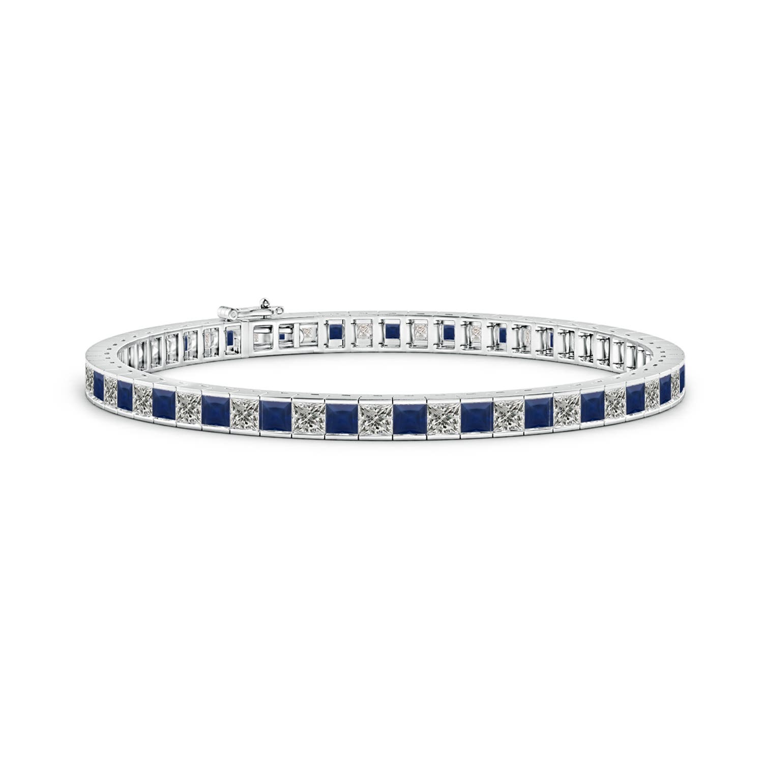 A - Blue Sapphire / 8.56 CT / 14 KT White Gold