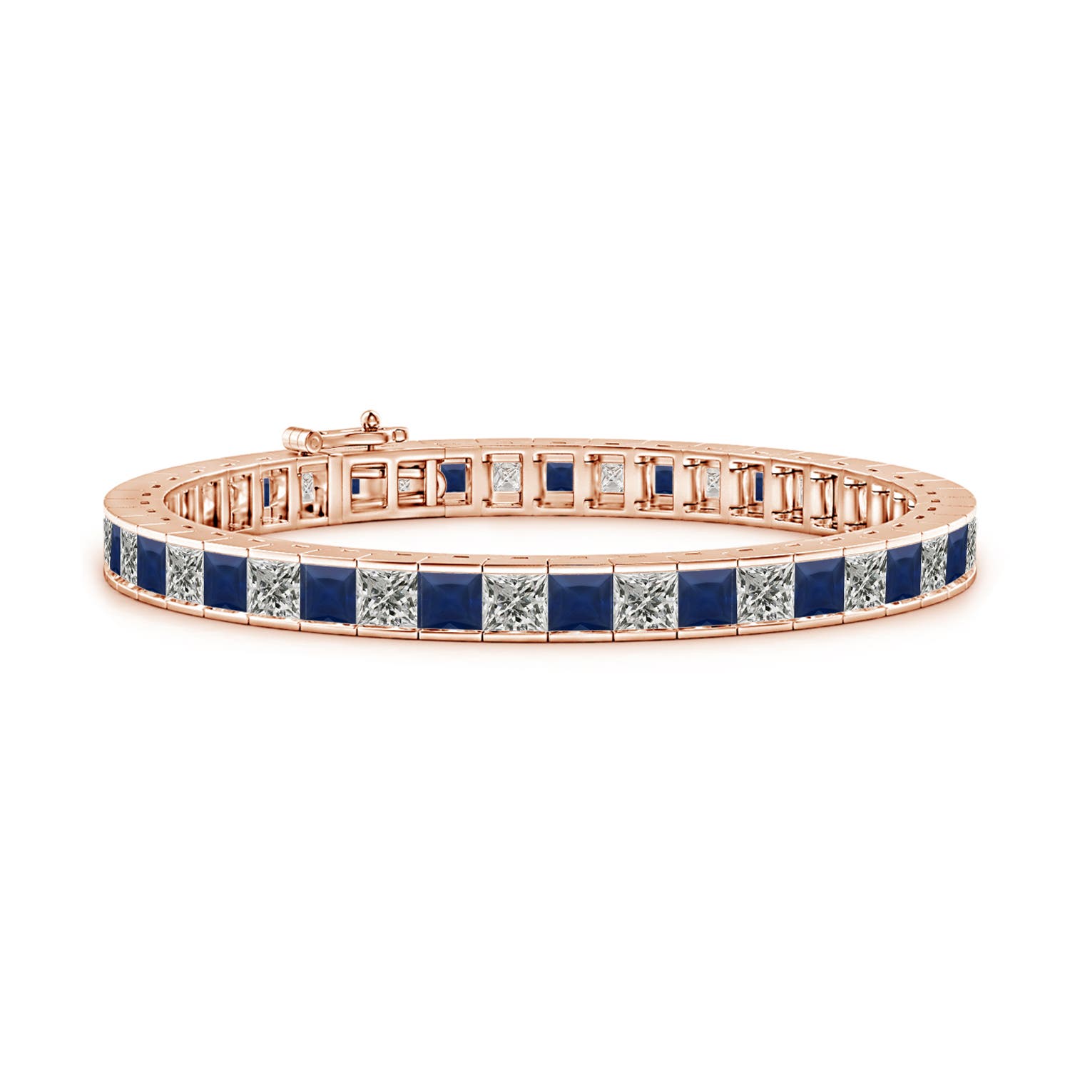 A - Blue Sapphire / 13.86 CT / 14 KT Rose Gold