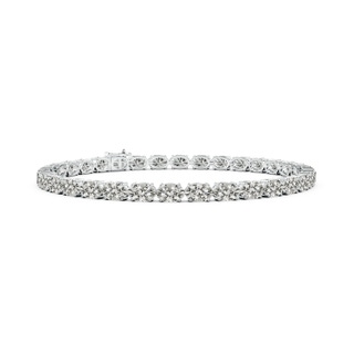 5x3mm KI3 Classic Oval Diamond Tennis Link Bracelet in 9K White Gold