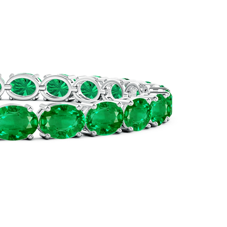 7x5mm AAA Classic Oval Emerald Tennis Link Bracelet in White Gold side 199