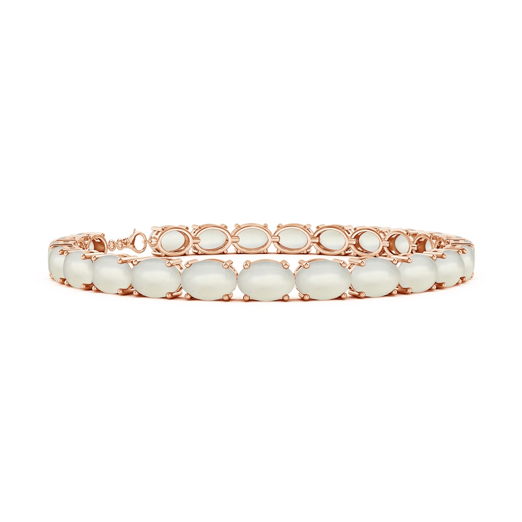 7x5mm AAA Classic Oval Moonstone Tennis Link Bracelet in Rose Gold