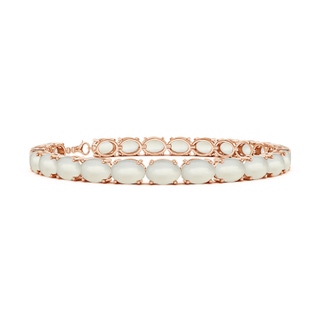 7x5mm AAA Classic Oval Moonstone Tennis Link Bracelet in Rose Gold