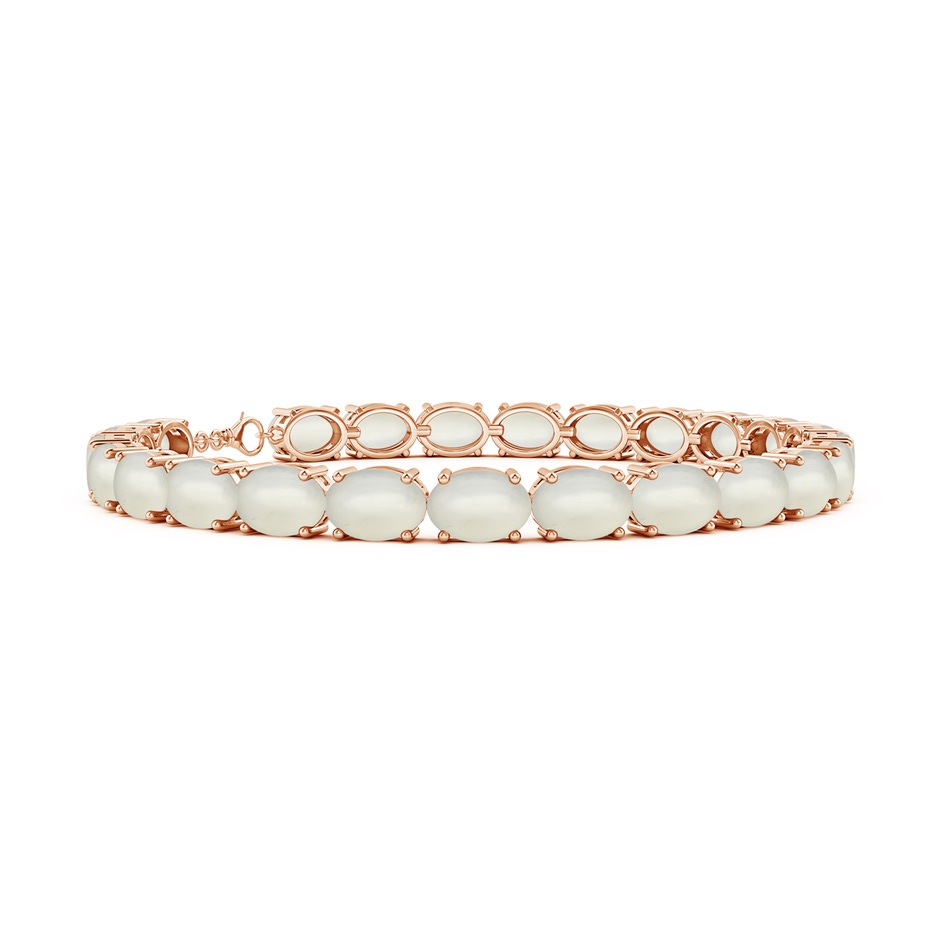 7x5mm AAA Classic Oval Moonstone Tennis Link Bracelet in Rose Gold 